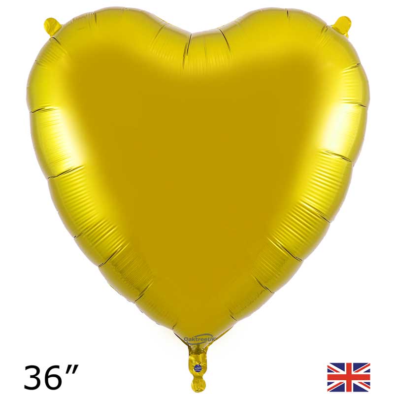 36in GOLD HEART FOIL BALLOON