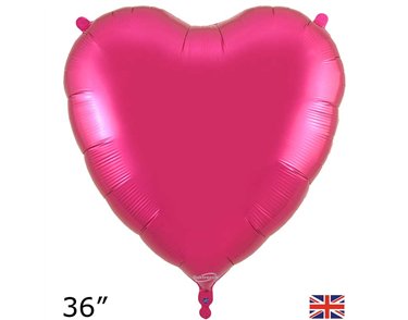 36in FUCHSIA HEART FOIL BALLOON