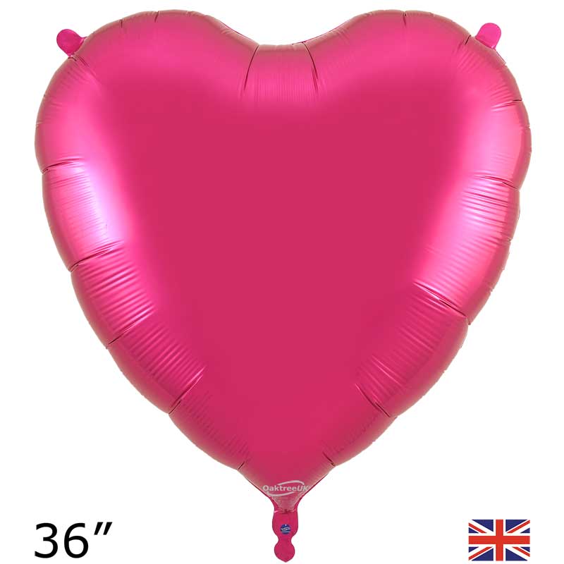 36in FUCHSIA HEART FOIL BALLOON