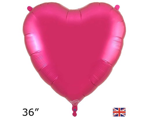 36in FUCHSIA HEART FOIL BALLOON