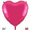 36in FUCHSIA HEART FOIL BALLOON