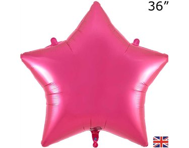 36in FUCHSIA STAR FOIL BALLOON
