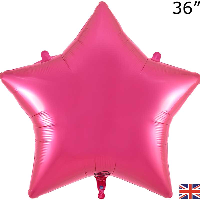 36in FUCHSIA STAR FOIL BALLOON
