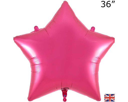 36in FUCHSIA STAR FOIL BALLOON