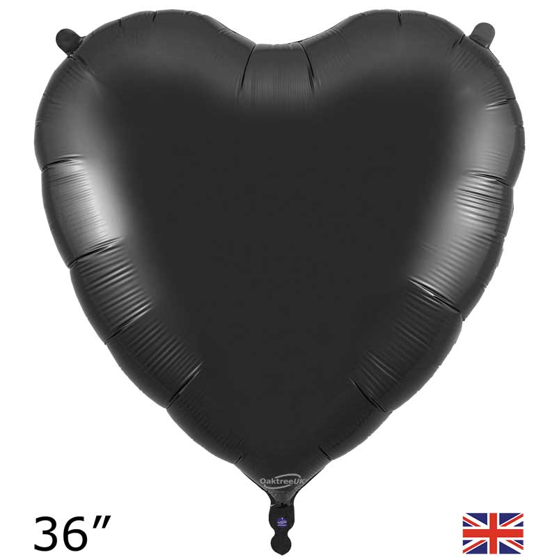 36in BLACK HEART FOIL BALLOON