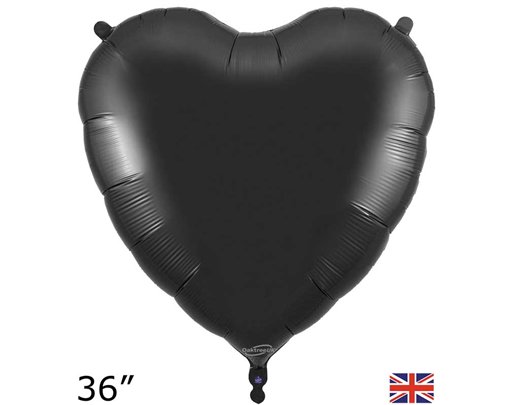 36in BLACK HEART FOIL BALLOON