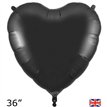 36in BLACK HEART FOIL BALLOON