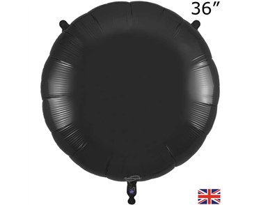 36in BLACK ROUND FOIL BALLOON