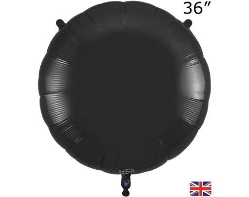 36in BLACK ROUND FOIL BALLOON