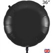 36in BLACK ROUND FOIL BALLOON
