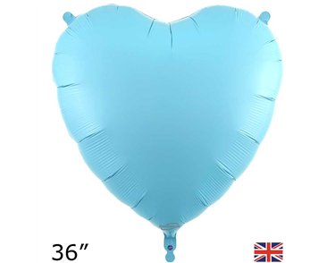 36in MATTE BLUE HEART FOIL BALLOON