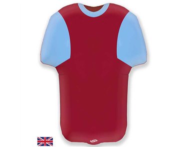 24in BLUE & CLARET SPORTS SHIRT FOIL BALLOON