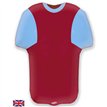 24in BLUE & CLARET SPORTS SHIRT FOIL BALLOON