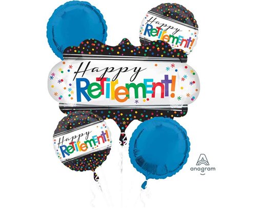 5PC OFFICIALLY RETIRED FOIL BALLOON BOUQUET