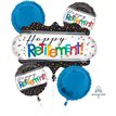 5PC OFFICIALLY RETIRED FOIL BALLOON BOUQUET