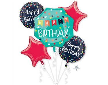 5PC REASON TO CELEBRATE FOIL BALLOON BOUQUET