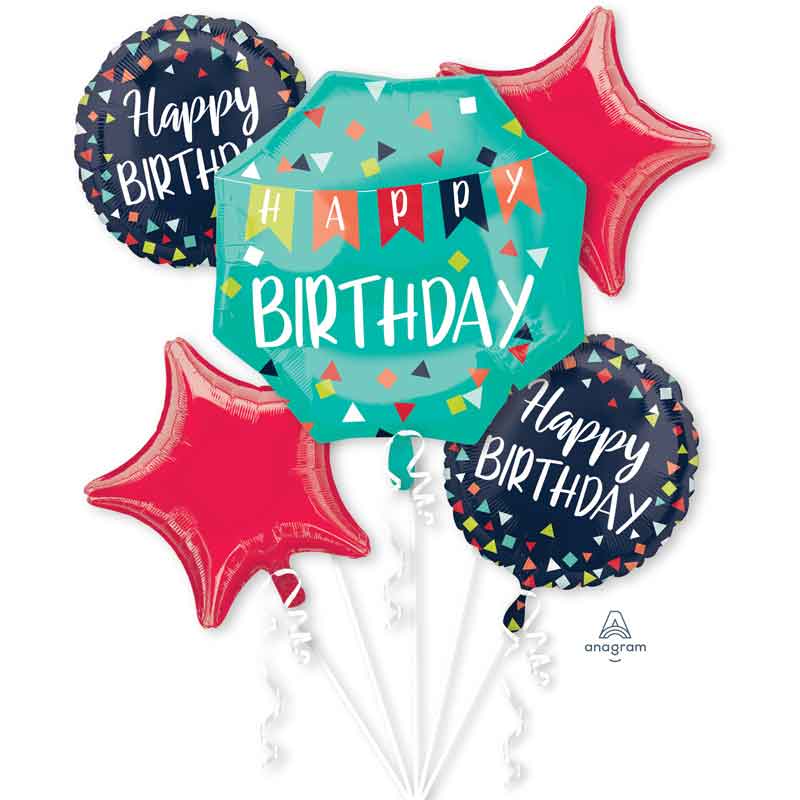 5PC REASON TO CELEBRATE FOIL BALLOON BOUQUET