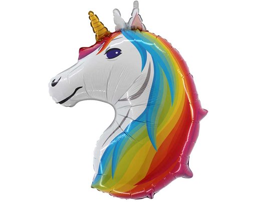 34in UNICORN HEAD SHAPED FOIL BALLOON