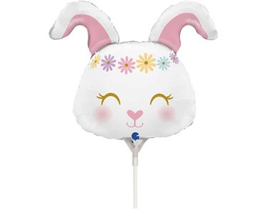 14in HIPPIE BUNNY MINI AIR FILL FOIL BALLOON 10S