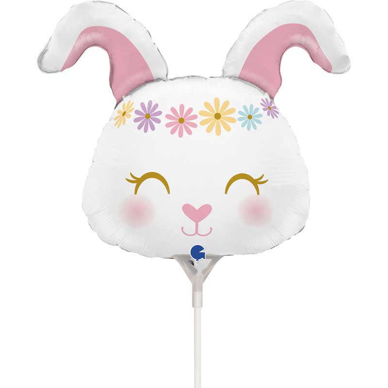 14in HIPPIE BUNNY MINI AIR FILL FOIL BALLOON 10S