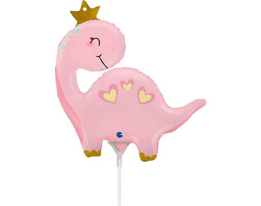 14in PINK DINO MINI AIR FILL FOIL BALLOON 10S