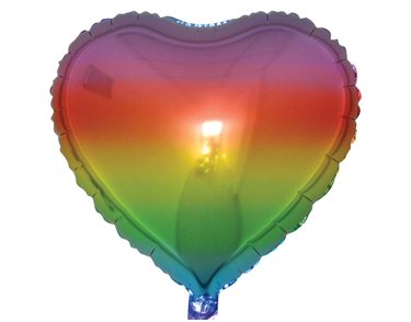 18in RAINBOW HEART FOIL BALLOON