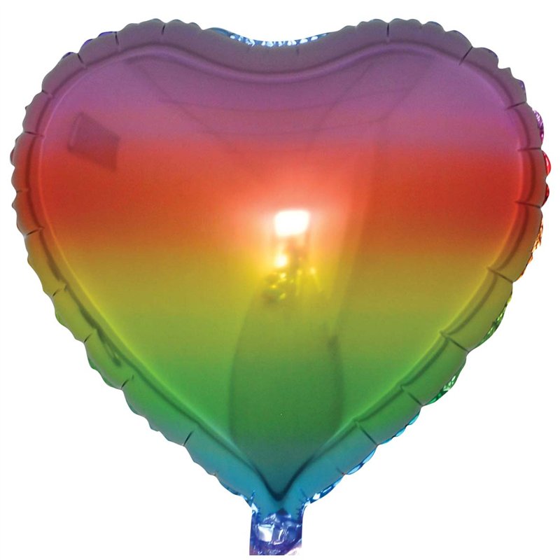 18in RAINBOW HEART FOIL BALLOON
