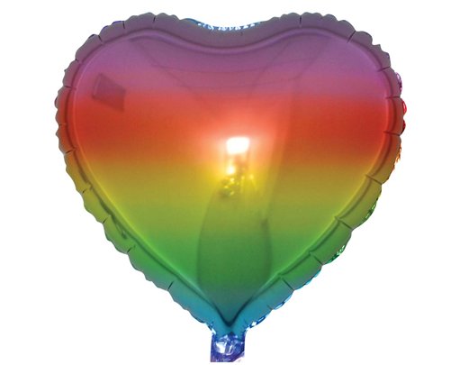 18in RAINBOW HEART FOIL BALLOON