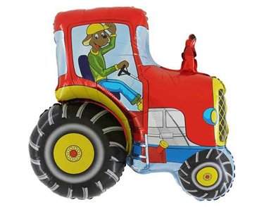 29IN RED TRACTOR  FOIL BALLOON