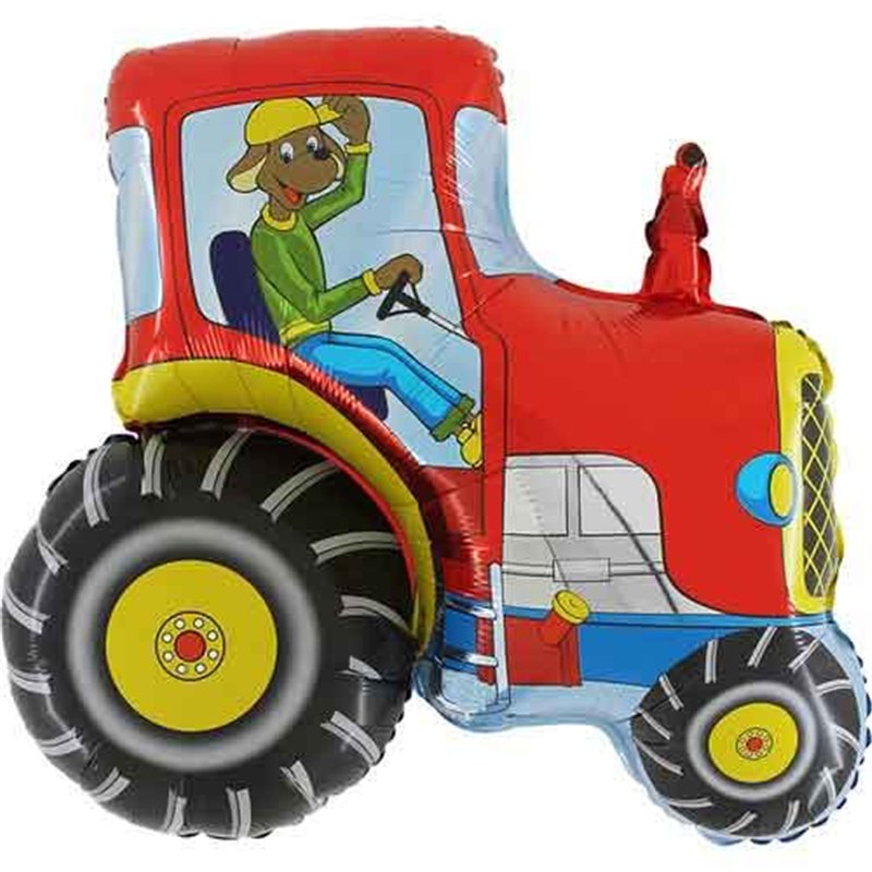 29IN RED TRACTOR  FOIL BALLOON