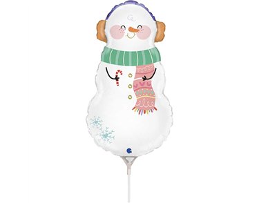 14in SNOWMAN MINI AIR FILL FOIL BALLOON 10S