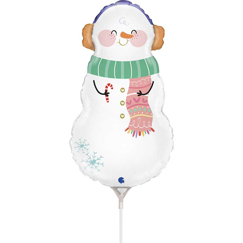 14in SNOWMAN MINI AIR FILL FOIL BALLOON 10S