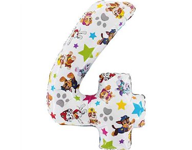 26in NUMBER 4 PAW PATROL FOIL BALLOON