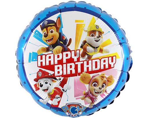 18in PAW PATROL HAPPY BIRTHDAY FOIL BALLOON