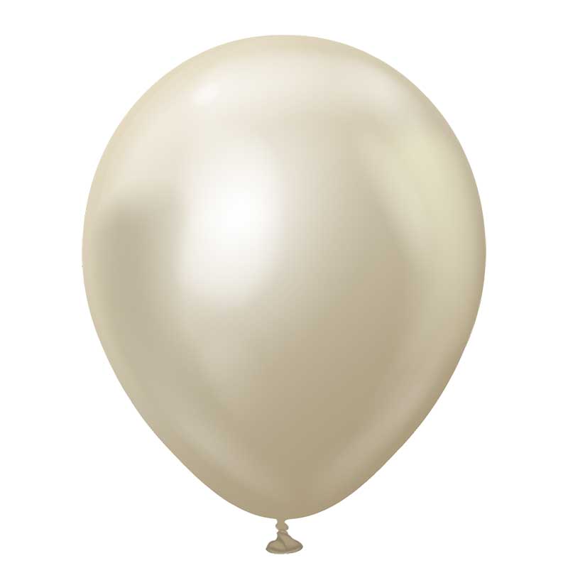 50PK 12in MIRROR WHITE GOLD KALISAN LATEX