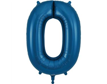 34IN NUMBER 0 NAVY BLUE JUMBO FOIL BALLOON