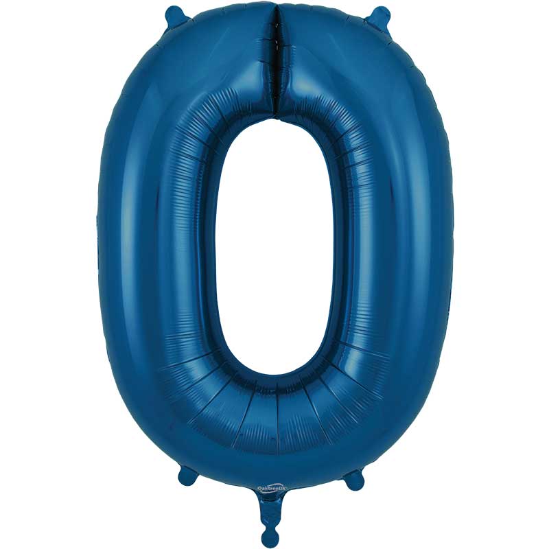 34IN NUMBER 0 NAVY BLUE JUMBO FOIL BALLOON