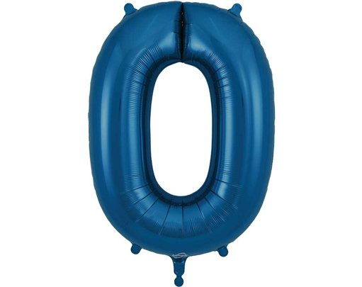 34IN NUMBER 0 NAVY BLUE JUMBO FOIL BALLOON