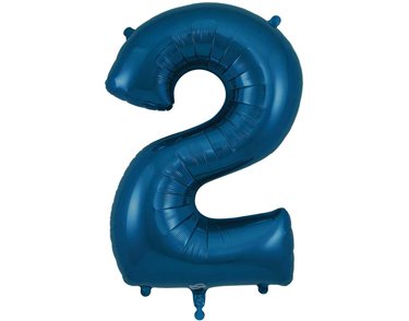 34IN NUMBER 2 NAVY BLUE JUMBO FOIL BALLOON