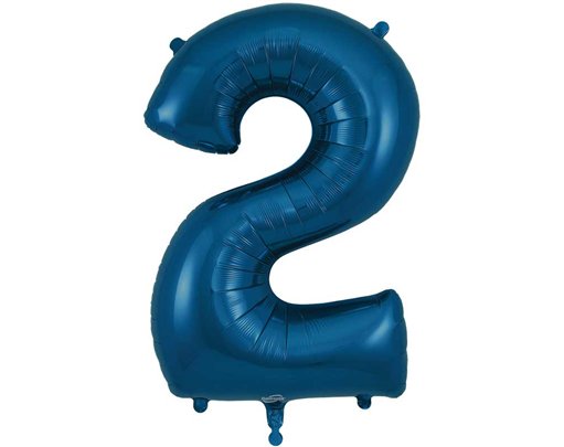 34IN NUMBER 2 NAVY BLUE JUMBO FOIL BALLOON