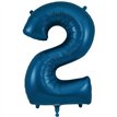 34IN NUMBER 2 NAVY BLUE JUMBO FOIL BALLOON