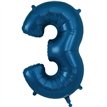 34IN NUMBER 3 NAVY BLUE JUMBO FOIL BALLOON
