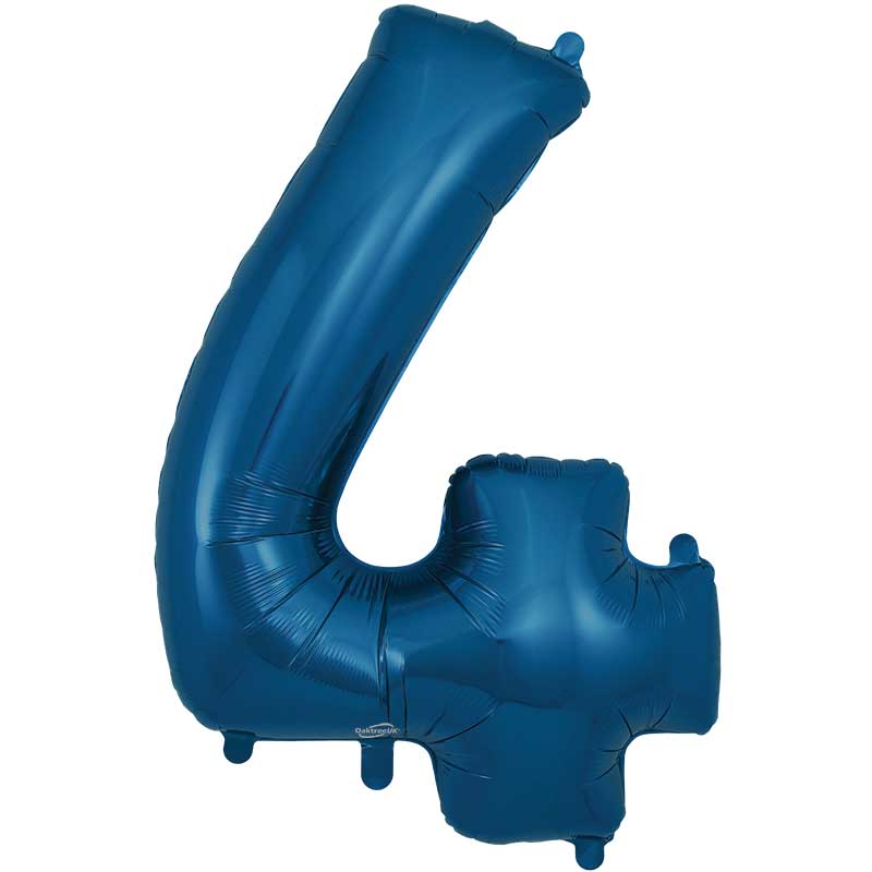 34IN NUMBER 4 NAVY BLUE JUMBO FOIL BALLOON