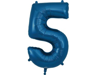 34IN NUMBER 5 NAVY BLUE JUMBO FOIL BALLOON