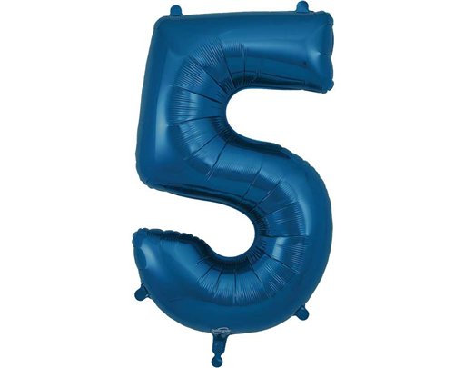 34IN NUMBER 5 NAVY BLUE JUMBO FOIL BALLOON