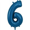 34IN NUMBER 6 NAVY BLUE JUMBO FOIL BALLOON