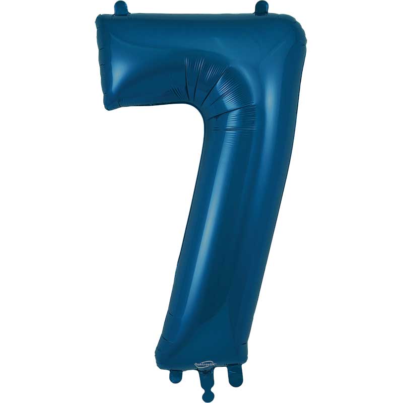 34IN NUMBER 7 NAVY BLUE JUMBO FOIL BALLOON