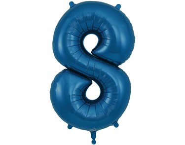 34IN NUMBER 8 NAVY BLUE JUMBO FOIL BALLOON