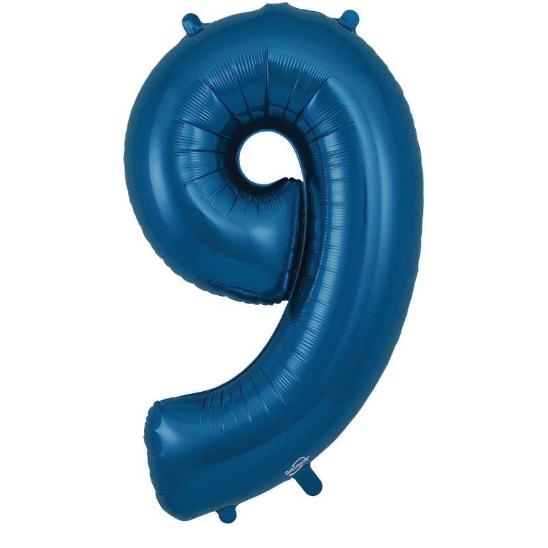 34IN NUMBER 9 NAVY BLUE JUMBO FOIL BALLOON