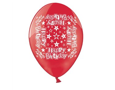 10PK 9in HAPPY BIRTHDAY PRINTED BALLOONS